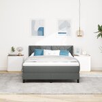 Lit à ressorts vidaXL avec matelas gris foncé 140x190 cm en tissu
