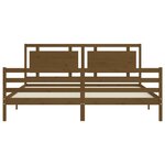 vidaXL Cadre de lit sans matelas marron miel 200x200 cm bois massif