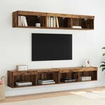 vidaXL Ensemble meuble TV Montage mural Bois Ancien 100 x 30 x 30 cm