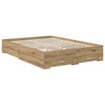 vidaXL Cadre de lit Chêne artisanal 140 x 190 cm Bois d'ingénierie