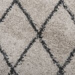 vidaXL Tapis shaggy à poils longs moderne beige et anthracite Ø 80 cm