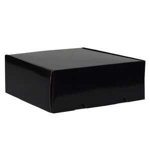 Boîte d'emballage rectangulaire en carton noir brillant 42 x 31 x 15.5 cm
