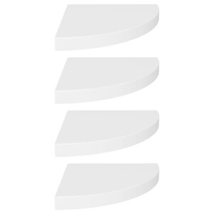 vidaXL Étagères d'angle flottantes 4 Pièces blanc 35x35x3 8 cm MDF