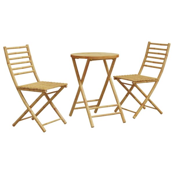 vidaXL Ensemble de bistro 3 Pièces bambou