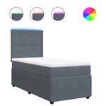 vidaXL Sommier à lattes de lit avec matelas Gris foncé 100x200 cm