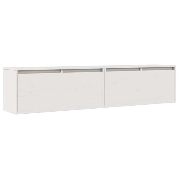 vidaXL Armoires murales 2 Pièces Blanc 80x30x35 cm Bois de pin massif
