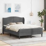 vidaXL Cadre de lit avec tête de lit Gris foncé 120 x 200 cm Velours