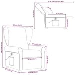 vidaXL Fauteuil de massage inclinable électrique gris clair tissu