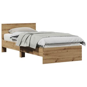 vidaXL Cadre de lit Chêne artisanal 90 x 200 cm Bois d'ingénierie