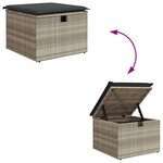 vidaXL Salon de jardin 11 Pièces avec coussins gris clair résine tressée