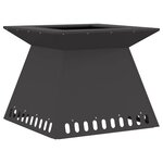 vidaXL Braise Noir 60 x 60 x 50 cm Acier laminé à froid