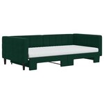 vidaXL Lit de jour et gigogne et matelas vert foncé 100x200 cm velours