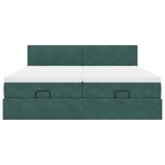 vidaXL Cadre de lit ottoman avec matelas vert foncé 200x200 cm velours