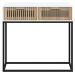 vidaXL Table console blanc 80x30x75 cm bois d'ingénierie et fer