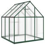 vidaXL Serre avec cadre de base vert 169x169x195 cm aluminium