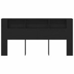 vidaXL Cabinet de Tête de Lit Chêne noir 200 x 18.5 x 102.5 cm