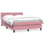 vidaXL Sommier à lattes de lit avec matelas rose 160x220 cm velours