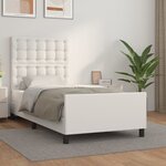 vidaXL Cadre de lit avec tête de lit Blanc 100x200 cm Similicuir