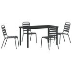 vidaXL Ensemble de salle à manger de jardin 5 pièces gris foncé en acier