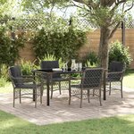 vidaXL Ensemble de salle à manger pour jardin 5 Pièces Gris Poly rotin