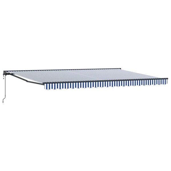 vidaXL Auvent Rétractable Bleu et Blanc 500x300 cm tissu