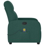 vidaXL Fauteuil de massage inclinable Vert foncé Tissu