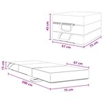 vidaXL Canapé-lit pliable 75 x 67 x 45 cm Gris clair