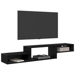 vidaXL Meuble TV mural Montage mural Chêne noir 150 x 28 x 26 cm