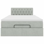 vidaXL Lit ottoman avec matelas gris clair 120x190 cm velours