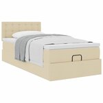 vidaXL Lit ottoman avec matelas crème 90x200 cm tissu