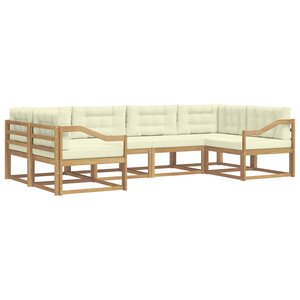 vidaXL Ensemble de canapés d'extérieur 6 pc Blanc et crème