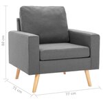 vidaXL Fauteuil gris foncé tissu