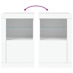 vidaXL Armoire latérale avec éclairage LED blanc bois d'ingénierie