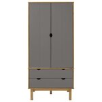 vidaXL Garde-robe OTTA Marron et gris 76 5x53x172 cm Bois massif pin