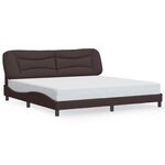 vidaXL Cadre de lit avec LED sans matelas Hvar marron foncé 200x200cm tissu