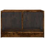 vidaXL Table basse avec portes en verre chêne fumé 68x50x42 cm