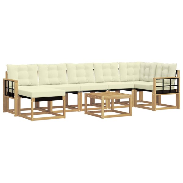 vidaXL Ensemble de canapés d'extérieur 8 pc Blanc et crème