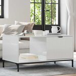 vidaXL Table basse Blanc brillant 90 x 49 x 46 cm Bois d'ingénierie
