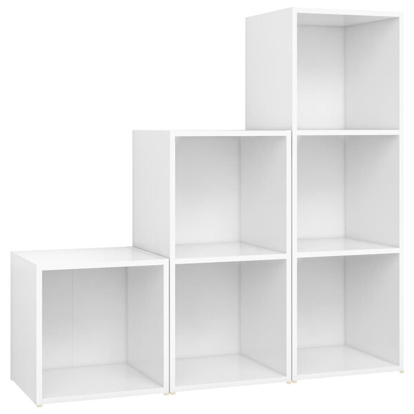 vidaXL Ensemble de meubles TV 3 Pièces Blanc Bois d'ingénierie