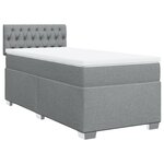 vidaXL Sommier à lattes de lit et matelas Gris clair 90x190 cm Tissu