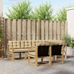 vidaXL Ensemble de canapés d'extérieur 7 pc Blanc et Beige