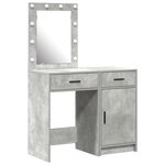 Ensemble de coiffeuse 2 pièces avec LED en bois gris béton
