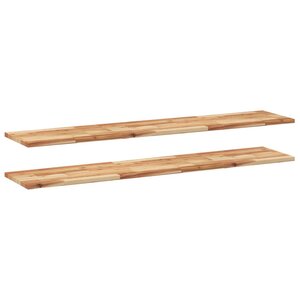 vidaXL Étagères flottantes 2 Pièces 120x30x2 cm acacia massif à l'huile