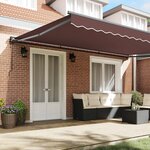 vidaXL Cadre d'auvent Marron 500 × 300 cm Polyester avec revêtement PU