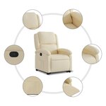 vidaXL Fauteuil inclinable Crème Tissu