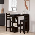 Table de bar en chêne noir avec rangement  100x50x101 5 cm