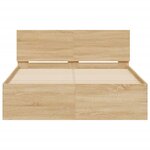 vidaXL Cadre de lit avec LED sans matelas chêne sonoma 135x190 cm
