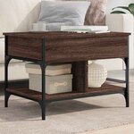 vidaXL Table basse chêne marron 70x50x50 cm bois d'ingénierie et métal