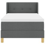 vidaXL Lit à ressorts avec matelas Gris foncé 200 x 90 cm Polyester
