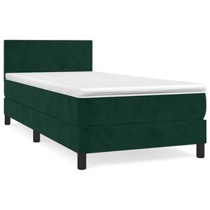 vidaXL Sommier à lattes de lit avec matelas Vert foncé 90x200 cm